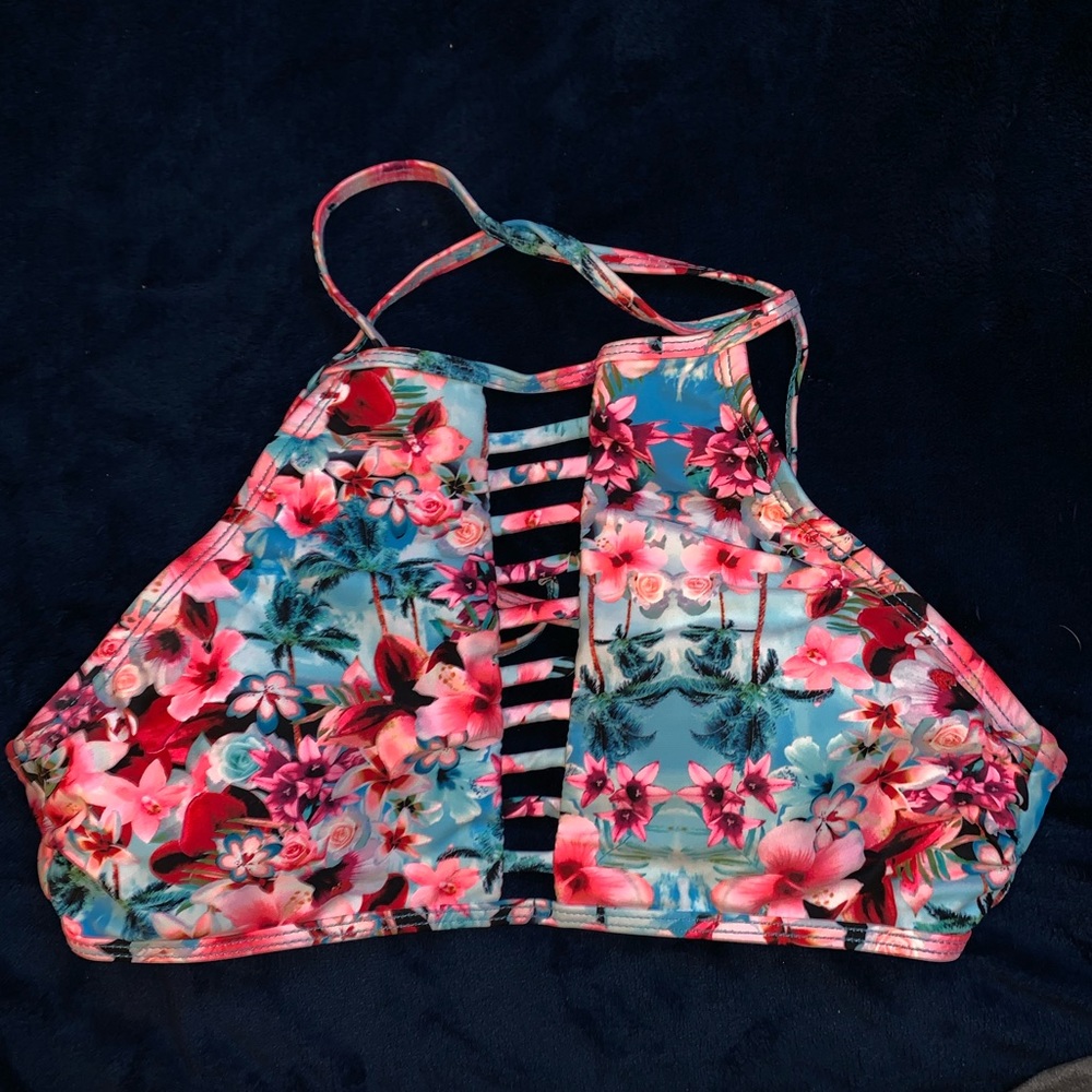 Hawiian Print Bikini Top